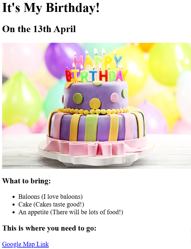 birthday party invite project preview